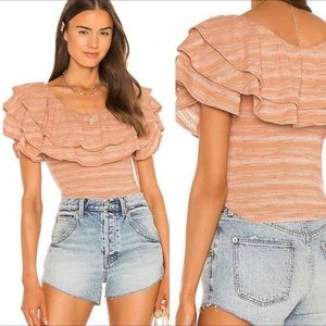 Free People Heirloom Top Size S Dk Peach NWOT